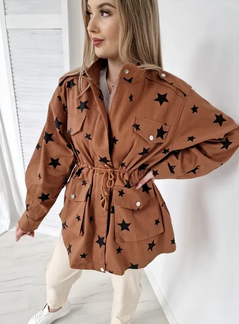 Parka oversize Star 8982 brÄ…zowa