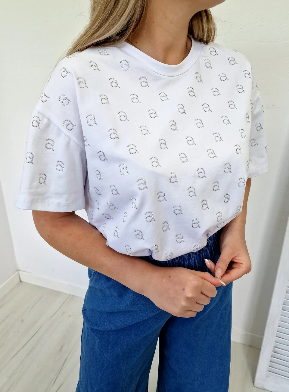 BaweĹ‚niany T-shirt 4770 biaĹ‚a